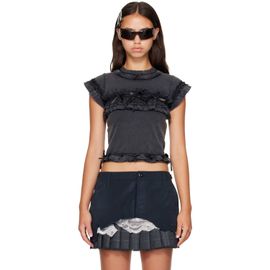 Balenciaga Balenciaga Black Ruffle T-shirt