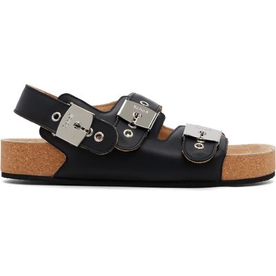 Balenciaga Balenciaga Black Scholl Edition Calfskin Flat Sandals