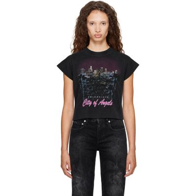 Balenciaga Balenciaga Black Shrunk 'City Of Angels' Stretch T-shirt