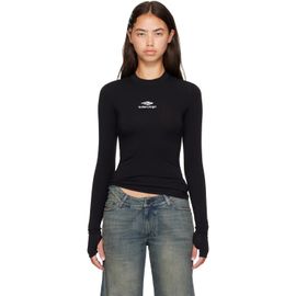 Balenciaga Balenciaga Black Ski Fitted Crewneck T-shirt