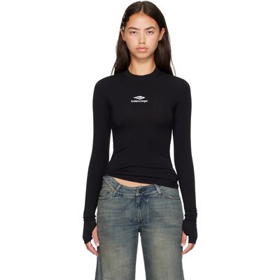 Balenciaga Balenciaga Black Ski Fitted Crewneck T-shirt