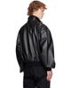 Balenciaga Balenciaga Black Smooth Semi Grainy Leather Bomber Jacket - 3