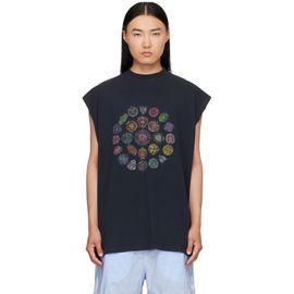 Balenciaga Balenciaga Black Spiral Crest T-Shirt