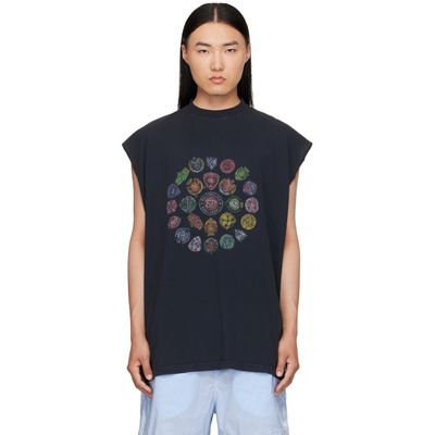 Balenciaga Balenciaga Black Spiral Crest T-Shirt