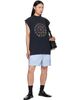 Balenciaga Balenciaga Black Spiral Crest T-Shirt - 4
