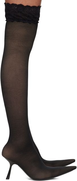 Balenciaga Balenciaga Black Stocking Heeled Tall Boot