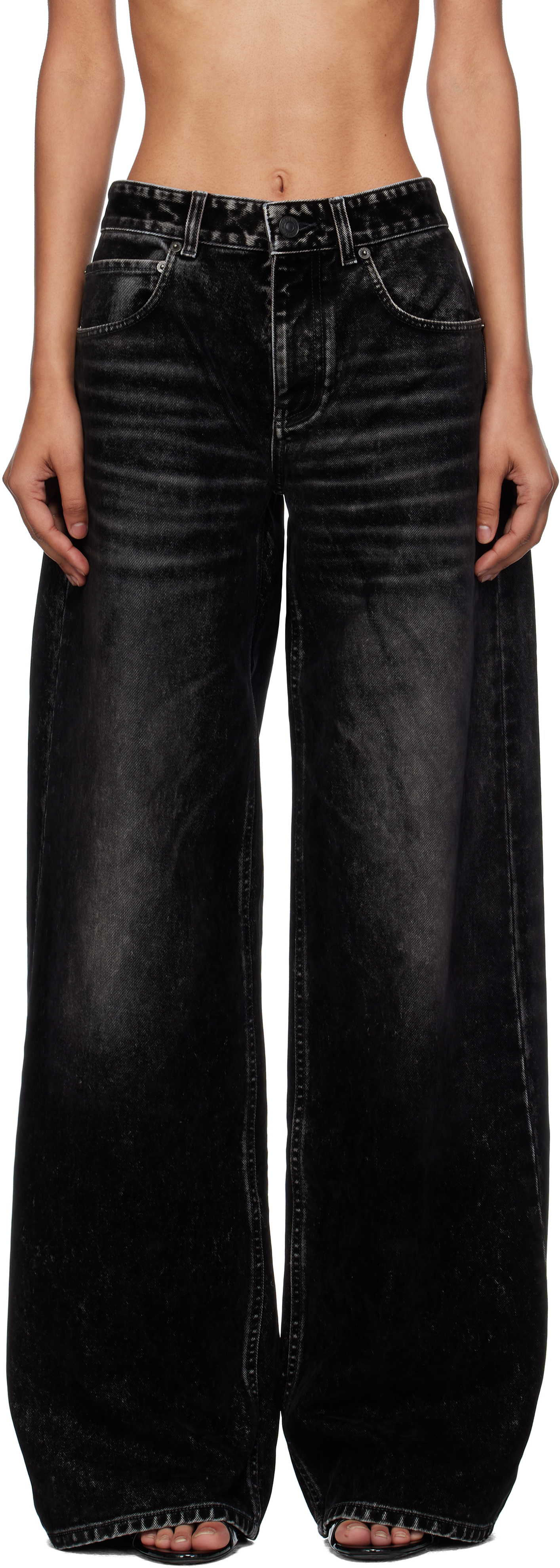 Balenciaga - Black Wide Leg Baggy Jeans