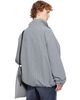 Balenciaga Balenciaga Blue & Beige Cotton Linen Check Zip-Up Jacket - 3