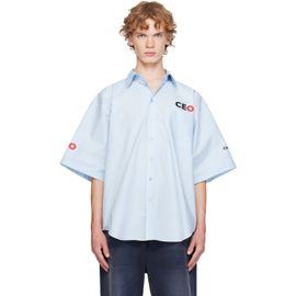 Balenciaga Balenciaga Blue Cotton Poplin Oversized Shirt