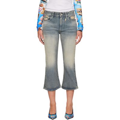 Balenciaga Balenciaga Blue Lace Flared Capri Jeans