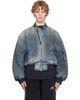 Balenciaga Balenciaga Blue Standard Denim Bomber Jacket - 1