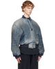 Balenciaga Balenciaga Blue Standard Denim Bomber Jacket - 2