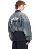 Balenciaga Balenciaga Blue Standard Denim Bomber Jacket - 3