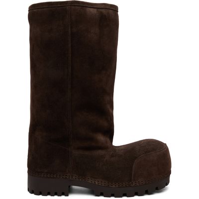 Balenciaga Balenciaga Brown Alaska Fur High Boots