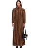 Balenciaga Balenciaga Brown Cable Knit Faux Fur Coat - 1