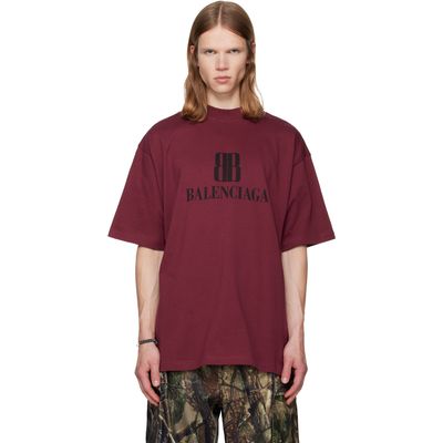 Balenciaga Balenciaga Burgundy Nano BB Medium Fit T-shirt