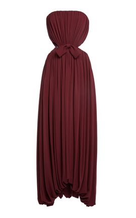 Balenciaga Balenciaga Bustier Draped Silk Maxi Dress