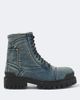 Balenciaga Balenciaga Combat Strike denim lace-up boots - 5