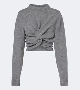 Balenciaga Balenciaga Cropped gathered wool sweater