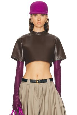 Balenciaga Balenciaga Cropped Leather Shirt