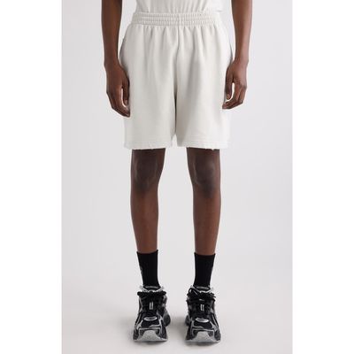 Balenciaga Balenciaga Distressed Logo Embroidered Sweat Shorts