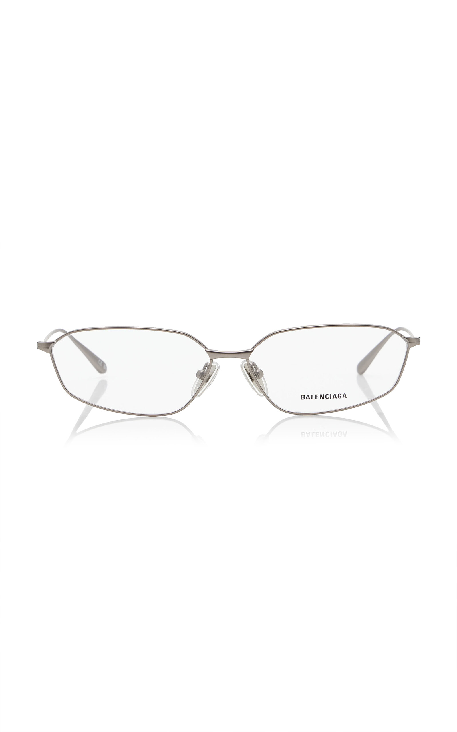 BALENCIAGAシルバーメガネ Balenciaga - Editorial OvalFrame Metal Glasses