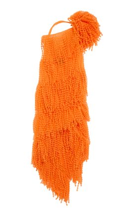 Balenciaga Balenciaga Embroidered Silk OneShoulder Maxi Dress