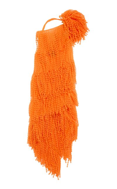 Balenciaga Balenciaga Embroidered Silk OneShoulder Maxi Dress