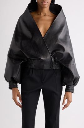 Balenciaga Balenciaga Folded Leather Wrap Jacket
