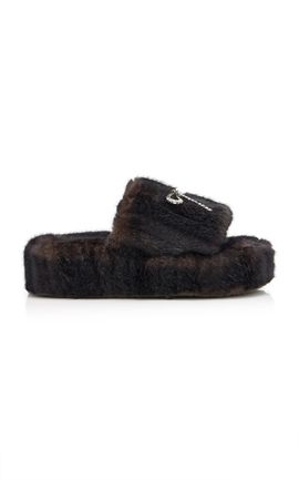 Balenciaga Balenciaga Furry Platform Slippers