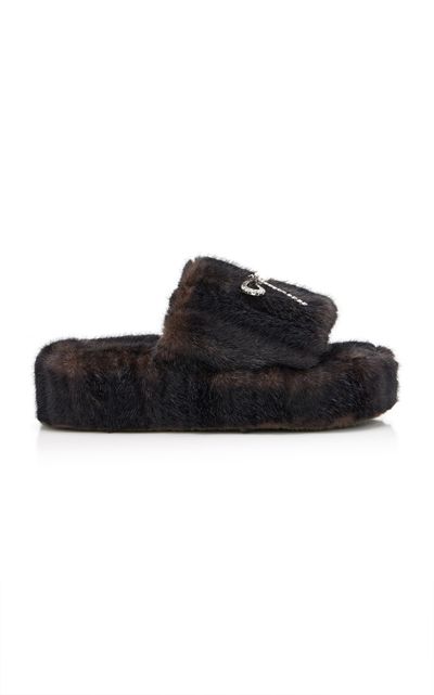 Balenciaga Balenciaga Furry Platform Slippers