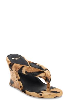 Balenciaga Balenciaga Gaeta Genuine Calf Hair Wedge Thong Sandal