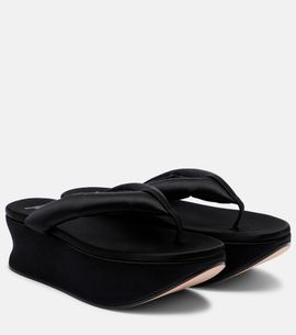 Balenciaga Balenciaga Gaeta satin wedge thong sandals