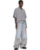 Balenciaga Balenciaga Gray & Blue Paneled Terry Denim Jeans - 4