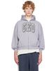 Balenciaga Balenciaga Gray 'CEO' Team Logo Small Fit Zip-Up Hoodie - 1