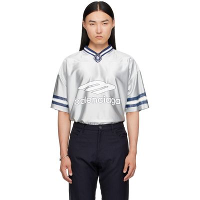 Balenciaga Balenciaga Gray V-Neck Oversized T-Shirt