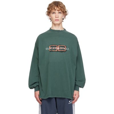 Balenciaga Balenciaga Green Logo L/S Large T-shirt