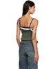 Balenciaga Balenciaga Green Patched Cotton Hybrid Cable Knit Tank Top - 3