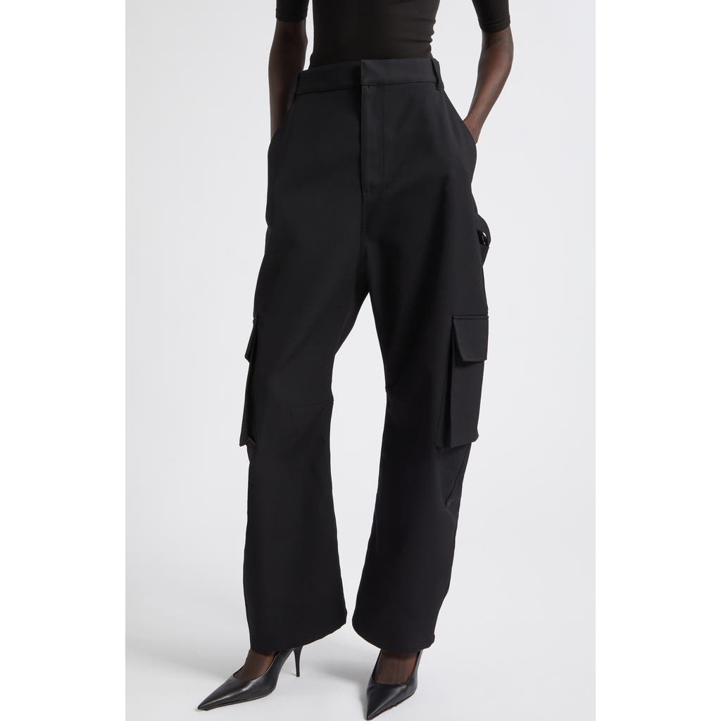Balenciaga Balenciaga High Waist Wool Barrel Leg Cargo Pants