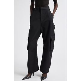 Balenciaga Balenciaga High Waist Wool Barrel Leg Cargo Pants