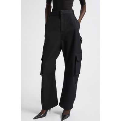 Balenciaga Balenciaga High Waist Wool Barrel Leg Cargo Pants