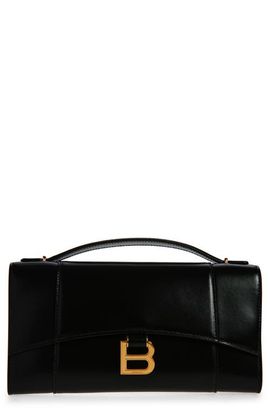 Balenciaga Balenciaga Hourglass Leather Top Handle Clutch