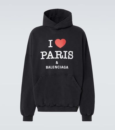 Balenciaga Balenciaga I Love Paris faded cotton hoodie