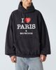 Balenciaga Balenciaga I Love Paris faded cotton hoodie - 3