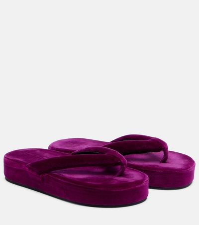 Balenciaga Balenciaga Jet Lag velvet platform thong sandals