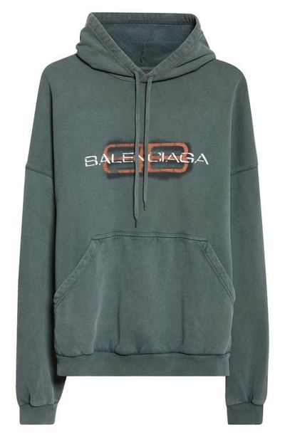 Balenciaga Balenciaga Large Fit BB Icon Stencil Graphic Hoodie