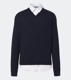 Balenciaga Balenciaga Layered ribbed-knit cotton sweater