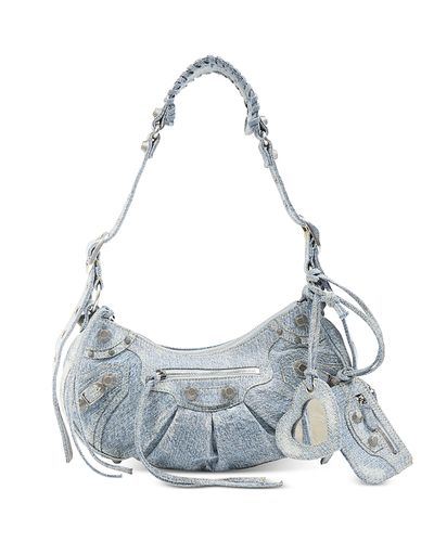 Balenciaga Balenciaga Le Cagole Mini Shoulder Bag Denim With Rhinestones