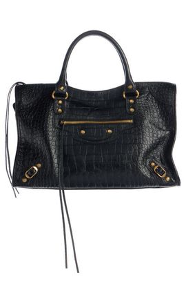 Balenciaga Balenciaga Le City Croc Embossed Leather Satchel