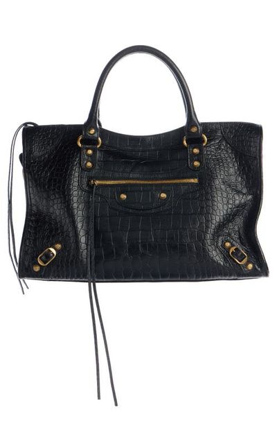 Balenciaga Balenciaga Le City Croc Embossed Leather Satchel